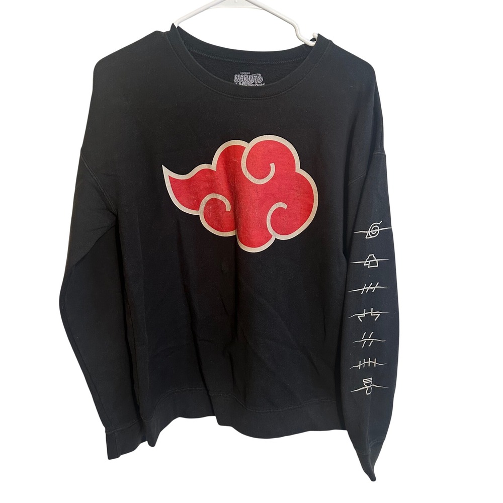 Ripple Junction Sweatshirt Mens Medium Black Naruto Akatsuki Cloud Anime